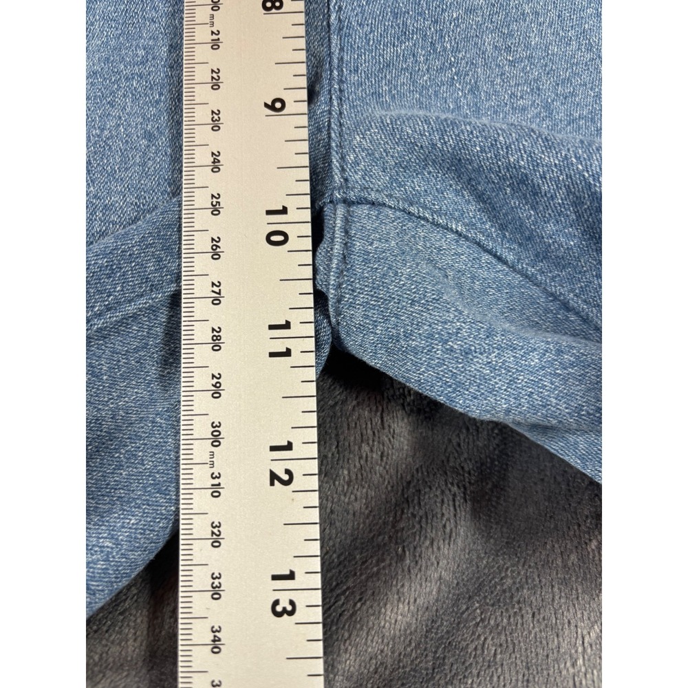 Venus Patchwork Bell Bottom Flare Jeans Blue Lace Up High Rise Womens Size 4 - Picture 8 of 14